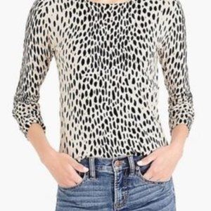 J. Crew Teddie Sweater cream Leopard